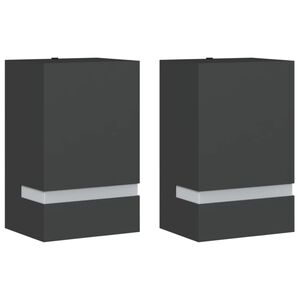 vidaXL Candeeiros de parede p/ exterior 2 pcs a&ccedil;o inoxid&aacute;vel preto