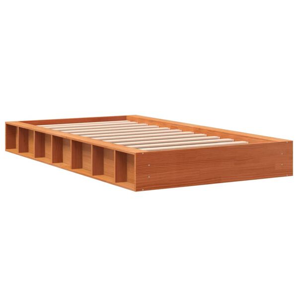vidaXL Cama sem colch&atilde;o 90x200 cm pinho maci&ccedil;o castanho-mel