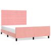 vidaXL Estrutura de cama c/ cabeceira 140x200 cm veludo rosa