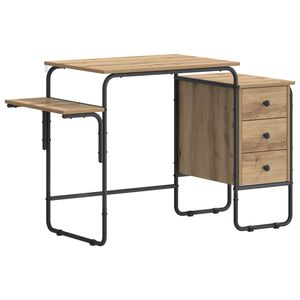 vidaXL Mesa com Armazenamento Carvalho Arttisan 120 x 50 x 75 cm