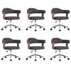 vidaXL Cadeiras de jantar 6 pcs madeira curvada e tecido cinzento