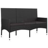 vidaXL 4 pcs conjunto lounge de jardim c/ almofad&otilde;es vime PE preto