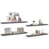 vidaXL Prateleiras de parede suspensas 4 pcs 120x23,5x3,8cm MDF cinza