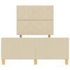 vidaXL Estrutura da Cama com cabeceira Creme 120 x 190 cm tecido
