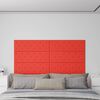vidaXL Painel parede 12 pcs 90x30 cm couro artificial 3,24 m&sup2; vermelho