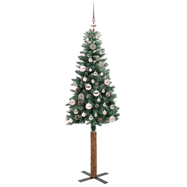 vidaXL Árvore de Natal Slim com 150 LEDs com suporte Verde 150 cm