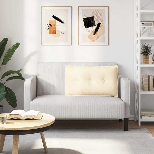 vidaXL Travesseiro para Costas Creme 80 x 50 cm