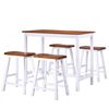 vidaXL Conjunto mesa e bancos de bar 5 pcs madeira maci&ccedil;a