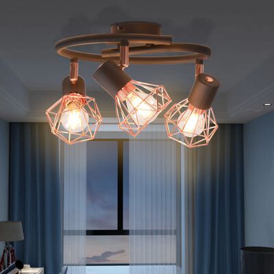 vidaXL Candeeiro de teto com 3 lâmpadas filamentos LED 12 W