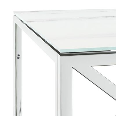 vidaXL Mesa de centro 110x45x45 cm aço inoxidável e vidro