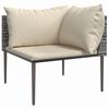vidaXL 3 pcs conjunto lounge de jardim c/ almofadões vime PE cinzento