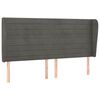 vidaXL Cabeceira cama c/ abas veludo 163x23x118/128 cm cinzento-escuro