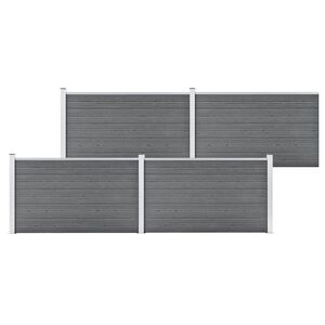 vidaXL Painel de veda&ccedil;&atilde;o para jardim 699x106 cm WPC cinzento