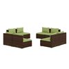 vidaXL 8 pcs conjunto lounge jardim c/ almofad&otilde;es vime PE castanho