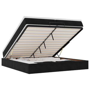 vidaXL Estrutura de cama otomana com colch&otilde;es 200x200cm veludo preto