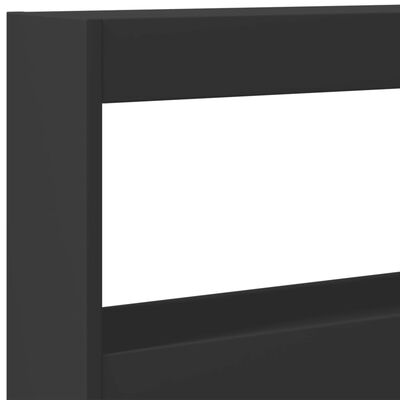 vidaXL Armário de cabeceira com luzes LED 160x17x102 cm preto