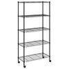 vidaXL Unidade de 5 prateleiras com rodas 75x35x155 cm 250 Kg preto