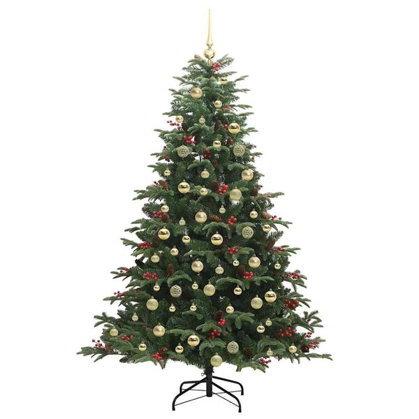 vidaXL &Aacute;rvore de Natal Artificial Verde 180 cm PVC, Metal e Pl&aacute;stico