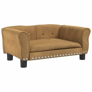 vidaXL Cama para c&atilde;es 70x45x30 cm veludo castanho
