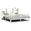 vidaXL Cama com estante sem colch&atilde;o 180x200 cm pinho maci&ccedil;o branco