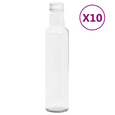 vidaXL Garrafas de vidro pequenas com tampa de rosca 10 pcs 260 ml