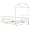 vidaXL Sofá-cama com telhado 80x200 cm madeira de pinho maciça branco