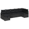 vidaXL Conjunto de Sof&aacute;s 7 unid. Preto vime PE