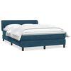 vidaXL Cama box spring com colch&atilde;o 160x210 cm veludo azul escuro
