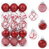 vidaXL Conjunto de Bolas de Natal 30 unid. Vermelho &Oslash; 6 cm PET
