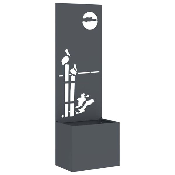 vidaXL Tela de Privacidade para Jardim Fretwork Antracite 50 x 140 cm