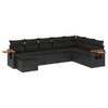 vidaXL 8 pcs conjunto sof&aacute;s de jardim com almofad&otilde;es vime PE preto