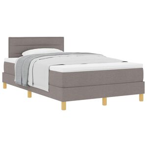 vidaXL Cama Box com colch&atilde;o Cinzento-acastanhado 120 x 190 cm tecido