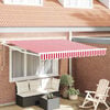 vidaXL Toldo Retr&aacute;til Manual Vermelho 300 x 250 cm tecido
