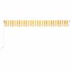 vidaXL Toldo retrátil manual com LED 600x300 cm amarelo e branco