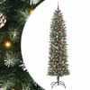 vidaXL &Aacute;rvore Slim de Natal Artificial Verde e Branco 240 cm