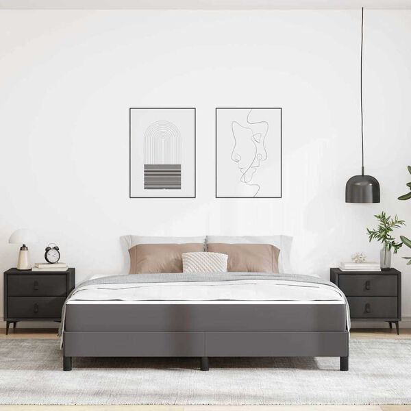 vidaXL Estrutura da Cama com colchão Cinzeto 180 x 200 cm tecido