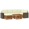 vidaXL Conjunto de Sof&aacute;s para Exterior 7 unid. Natural e Creme