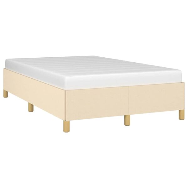vidaXL Estrutura de cama sem colch&atilde;o 120x190 cm tecido creme