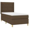vidaXL Cama box spring c/ colch&atilde;o/LED 100x200cm tecido castanho-escuro