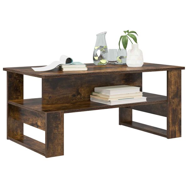 vidaXL Mesa de centro Carvalho Defumado 90 x 50 x 40 cm