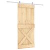 vidaXL Porta Deslizante Natural e Branco 90 x 210 cm