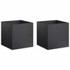 vidaXL Vaso de Jardim 2 unid. Preto 45 x 45 x 45 cm