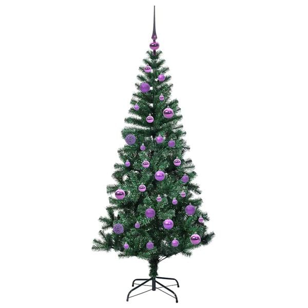 vidaXL &Aacute;rvore de Natal Artificial Pr&eacute;-iluminada Verde 150 cm