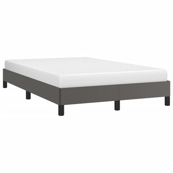 vidaXL Estrutura de cama sem colch&atilde;o 120x190cm couro do falso cinzento