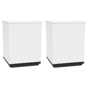 vidaXL Vasos/floreiras 2 pcs 30x30x37 cm polipropileno branco