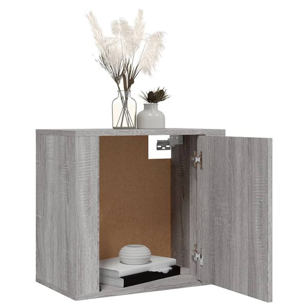 vidaXL Mesa de cabeceira de parede 50x30x47 cm cinzento sonoma