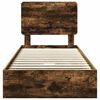 vidaXL Cama com Armazenamento com gaveta Carvalho Defumado 90 x 200 cm