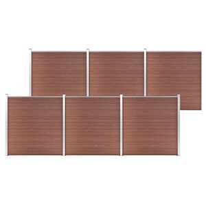 vidaXL Painel de veda&ccedil;&atilde;o para jardim 1045x186 cm WPC castanho