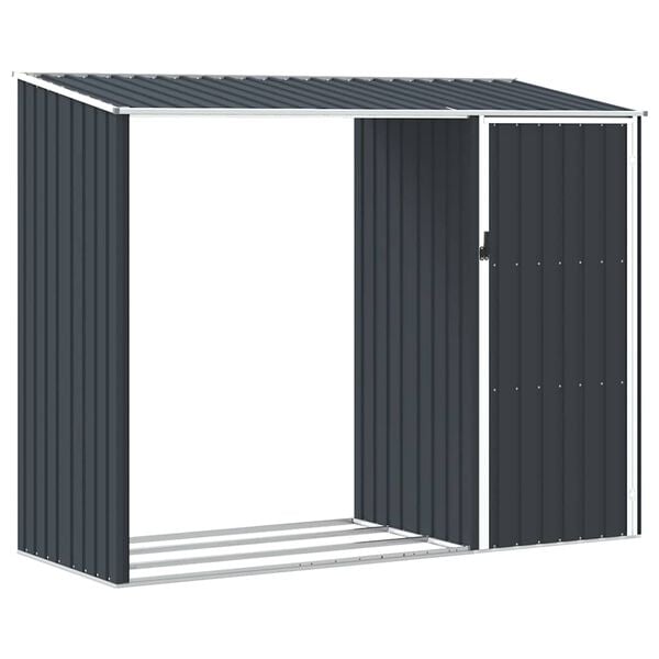 vidaXL Abrigo de lenha jardim 245x98x159cm a&ccedil;o galvanizado antracite