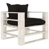 vidaXL 6 pcs conjunto lounge de jardim em paletes c/ almofad&otilde;es preto